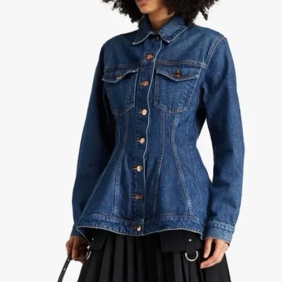 Goldsign ‘Benning’ Peplum Denim Jacket - Picture 2 of 7